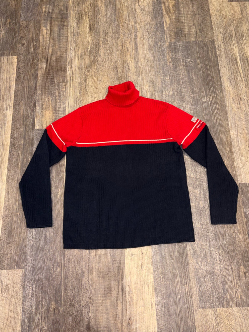 Vintage Polo Jeans Co. Ralph Lauren Colorblock Knit Turtleneck Sweater - Picture 3 of 8